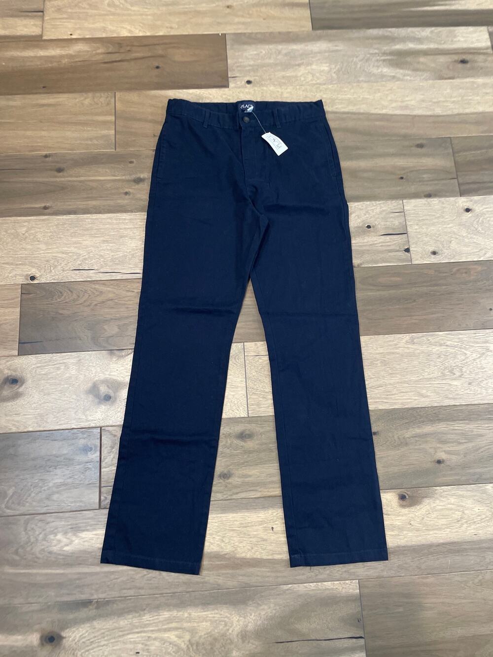 The Childrens Place Straight Leg Uniform Dress Pants 18 Blue Cotton NWT